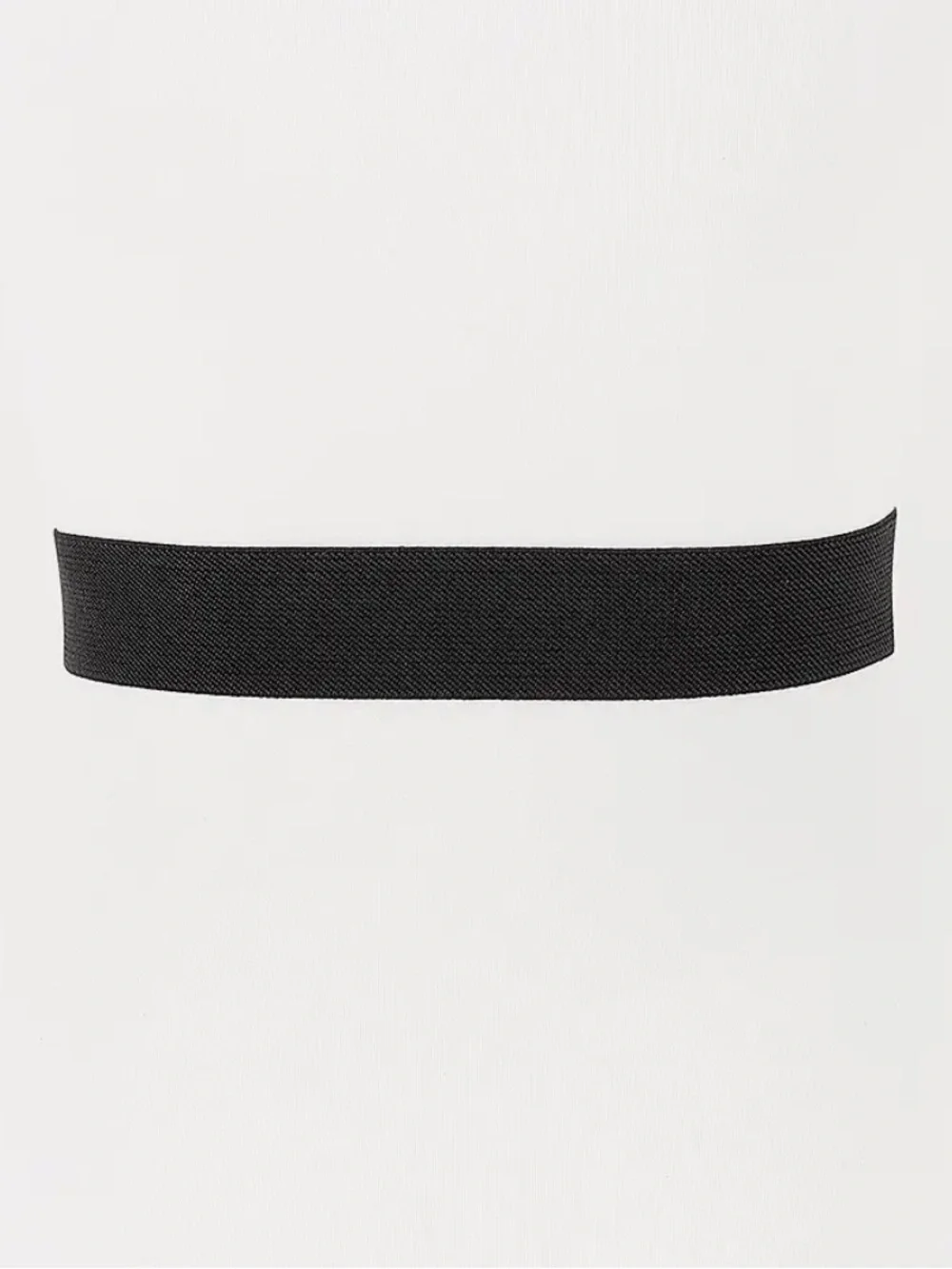 Gold Horsebit Black Elastic Waist Belt - Women's Accessory